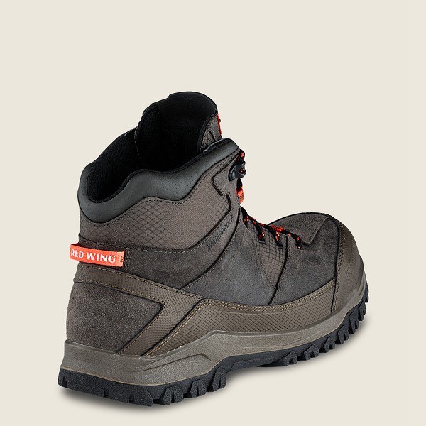 Red Wing Hiking Boots Grey Brown - Mens Trbo - 5-inch Waterproof Safety Toe - 4859-VAKLH